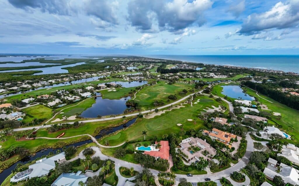 Rockledge_ Luxury homes surrounding lush fairways and lakes in the Rockledge, FL golf course community